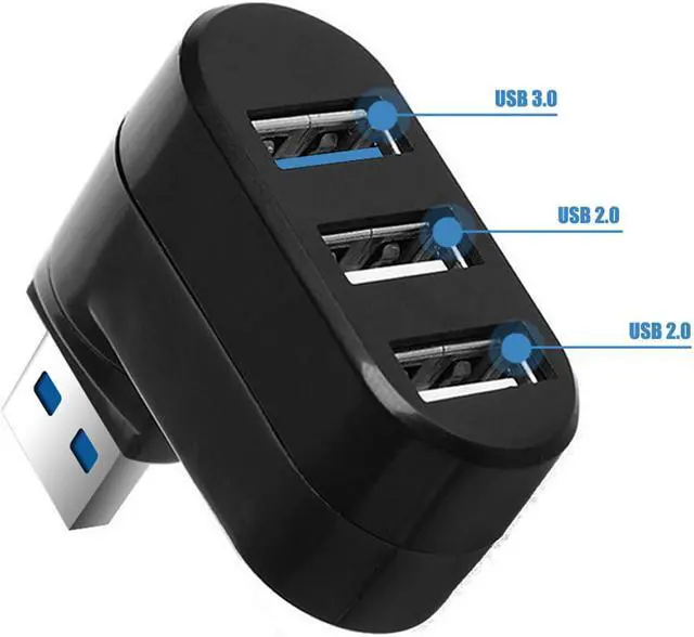 Alt view image 3 of 7 - 3-in-1 USB3.0 Ports HUB High Speed Rotating Splitter For PC/Laptop Connector Equipment Adapter 180 Degree Rotation Adapter