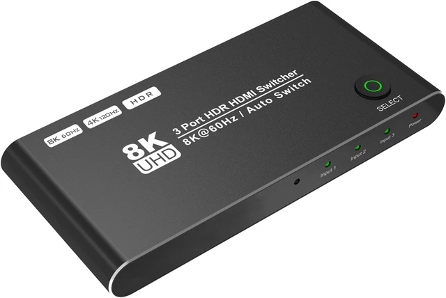 Main image of Ultra HD Switch 3 Port HDMI 2.1 Switcher Box 3 in 1 Out 48Gbps Bandwidth 8K@60Hz 4K@120Hz HDCP2.2/2.3 for PS5 Xbox X
