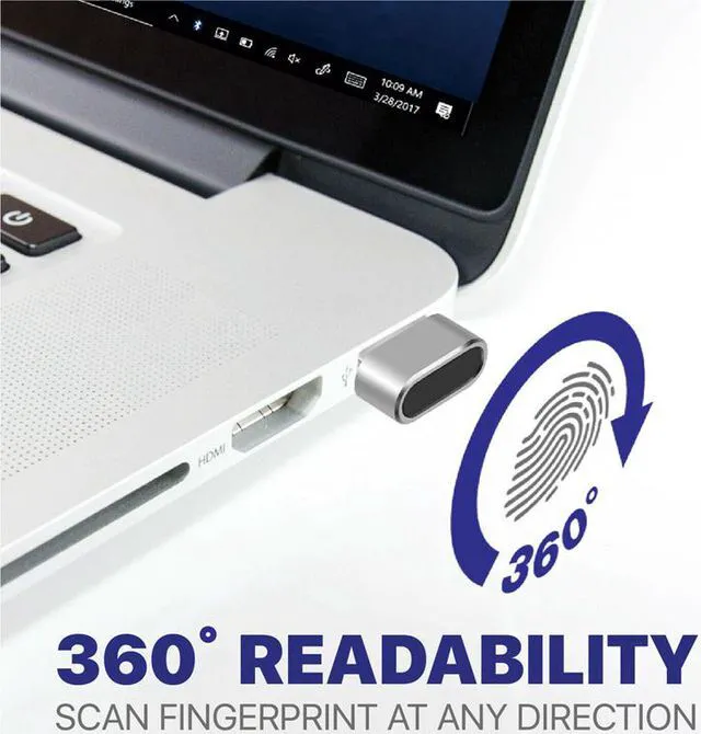 Alt view image 5 of 6 - USB Fingerprint Reader For Windows 10 11 Hello, Biometric Scanner For Passord-Free Login/Sign-IN Lock/Unlock PC & Laptops (Windows 7 is not supported)