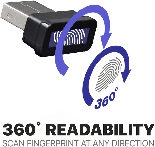 Alt view image 6 of 8 - Mini USB Fingerprint Reader Module for Windows 10 11 Hello Biometric Scanner Padlock Smart ID Security Key for PC Laptop