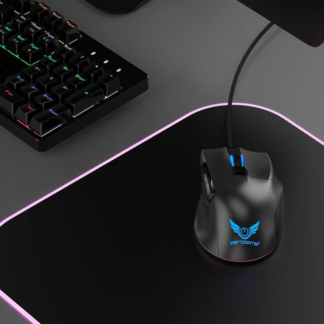 Alt view image 4 of 8 - Ergonomic RGB Gaming Mouse Macro Programming 7200DPI USB Wired Optical Mice