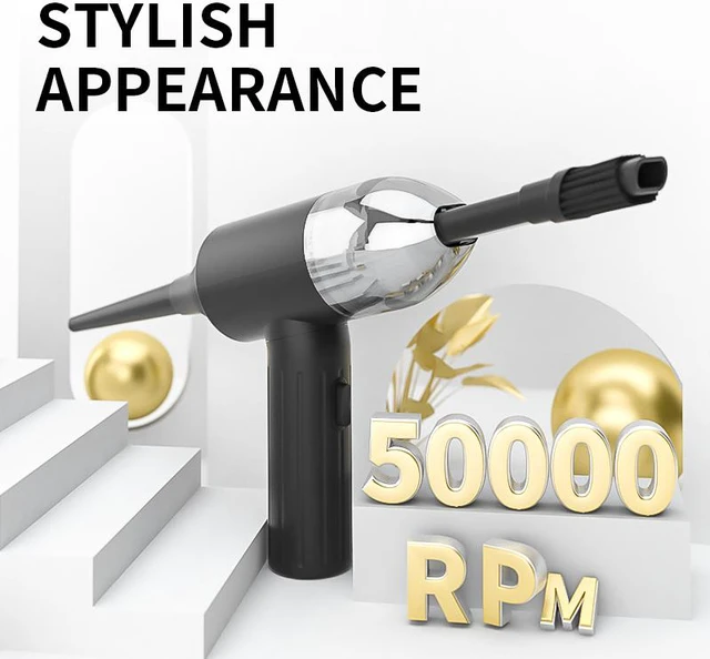 Alt view image 3 of 8 - Electric Air Duster 5000Pa Handheld Car Vacuum Cleaner 2 in 1 Suction Mattrass Pump Cordless Vacuum Cleaners Dust Blower for Computer Laptop Keyboard Electronics Camera Cleaning