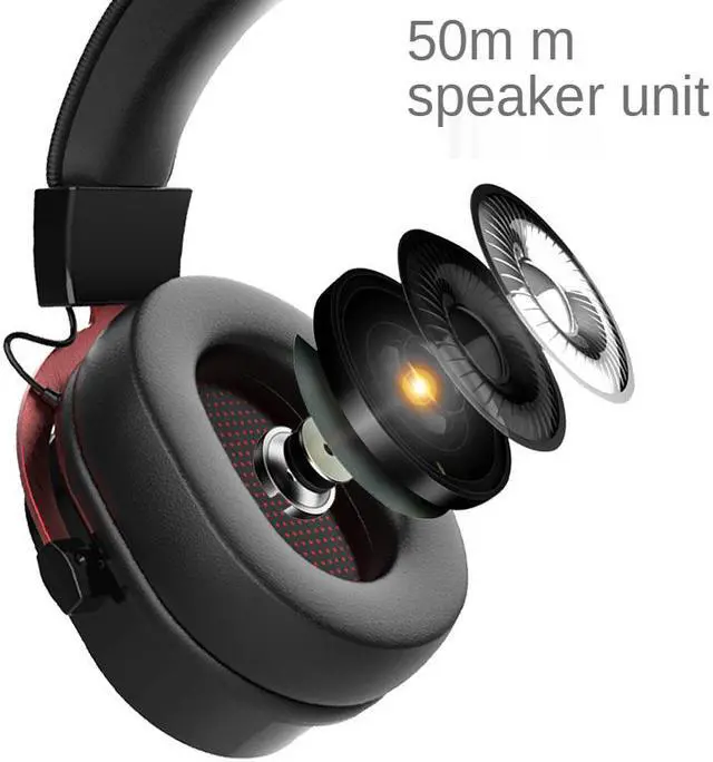 Alt view image 7 of 8 - Universal Wireless Headset with Microphone Game Bluetooth 5.0 Headset Wireless/Wired Computer Mobile Phone