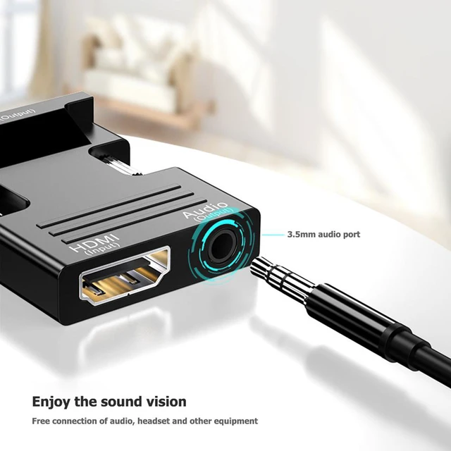 Alt view image 4 of 6 - 1080P HDMI to VGA Adapter Female to Male With Audio Cable Digital To Analog Video Converter