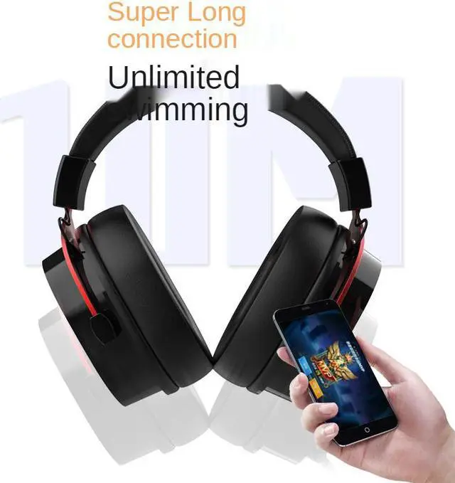 Alt view image 4 of 8 - Universal Wireless Headset with Microphone Game Bluetooth 5.0 Headset Wireless/Wired Computer Mobile Phone