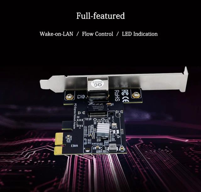Alt view image 7 of 8 - 2.5G PCIe Gigabit Wired Network Card PCI Express Ethernet Network Adapter RTL8125 Chip Single Port RJ-45