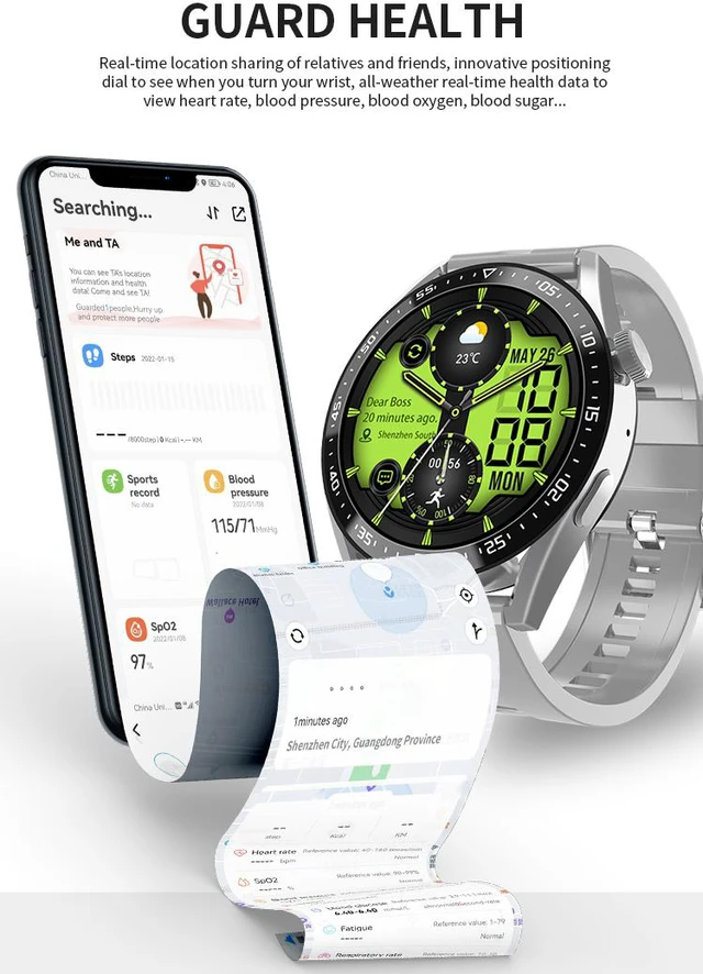 Alt view image 6 of 8 - Smart Watch Fitness Tracker NFC Men 1.39 Inch HD Screen Heart Rate Monitor Voice Assistant Bluetooth Call Calories