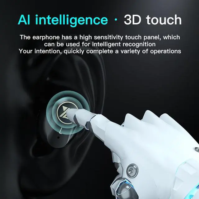 Alt view image 6 of 8 - Universal Wireless Bluetooth Headphones Bluetooth 5.1 Earphone with Charging Box