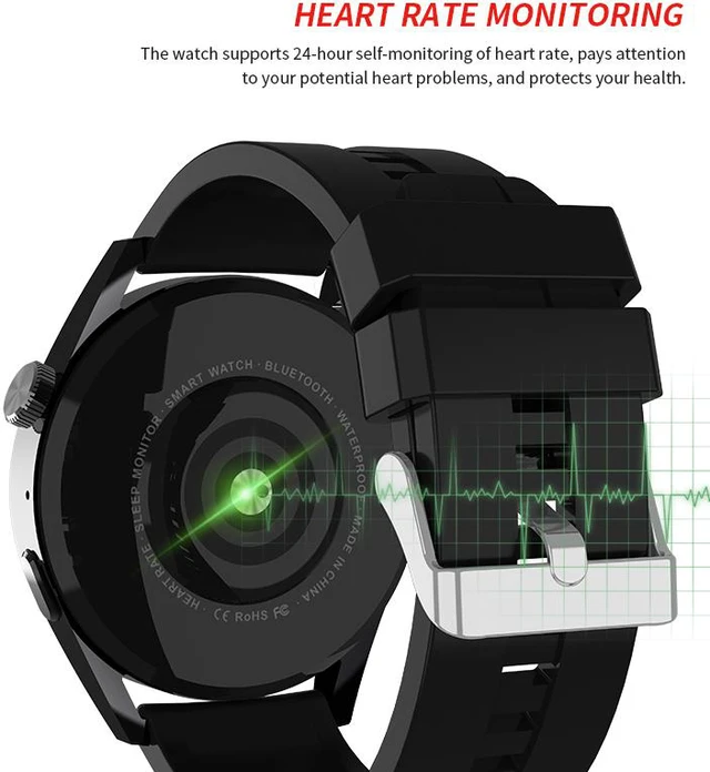 Alt view image 5 of 8 - Smart Watch Fitness Tracker NFC Men 1.39 Inch HD Screen Heart Rate Monitor Voice Assistant Bluetooth Call Calories