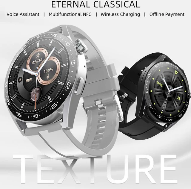 Alt view image 2 of 8 - Smart Watch Fitness Tracker NFC Men 1.39 Inch HD Screen Heart Rate Monitor Voice Assistant Bluetooth Call Calories
