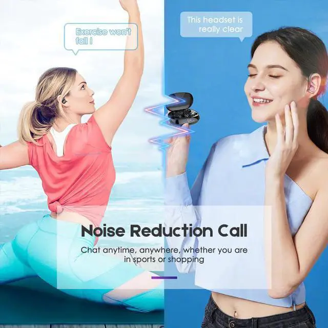 Alt view image 6 of 8 - TWS Wireless Headphones Bluetooth Earphones IPX5 High Quality Noise Reduction Stereo Sports Ear Hook Headset