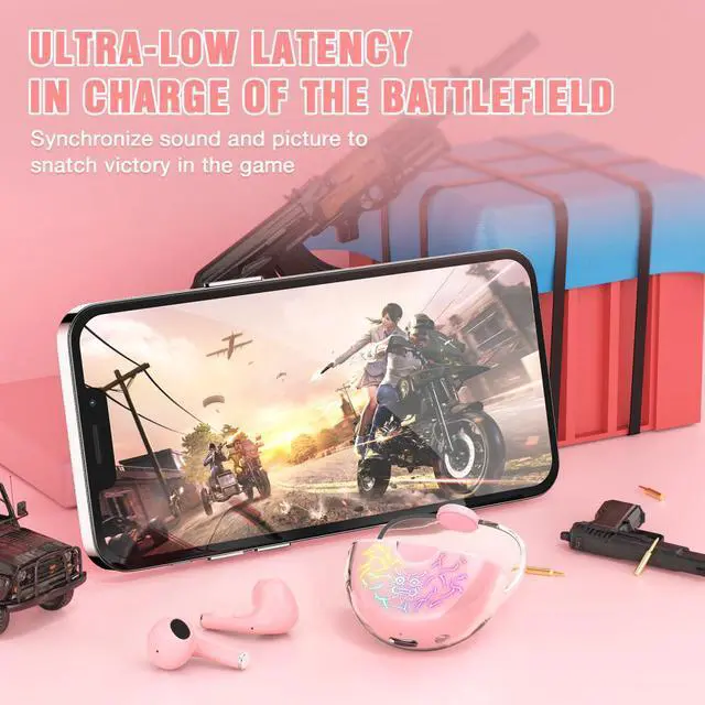 Alt view image 5 of 8 - Wireless Bluetooth Headphones TWS Intelligent Noise Reduction Earphone Stereo HiFi Sports Earbuds With Charging Case - Black