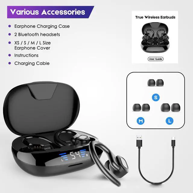 Alt view image 7 of 8 - TWS Wireless Headphones Bluetooth Earphones IPX5 High Quality Noise Reduction Stereo Sports Ear Hook Headset