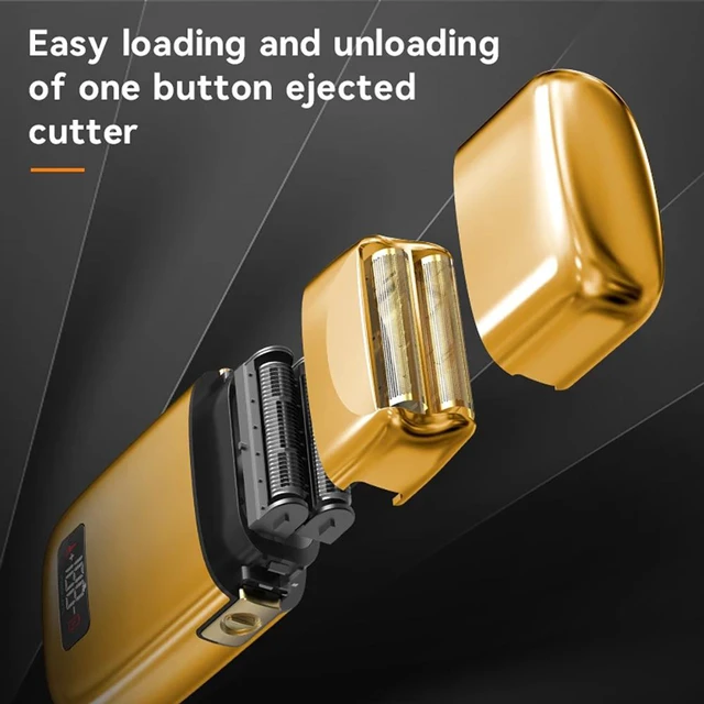 Alt view image 4 of 8 - Metal Reciprocating Led Display 5 Speeds Barber Electric Shaver Rechargeable Beard Razor Balds Fade Shaving Machine