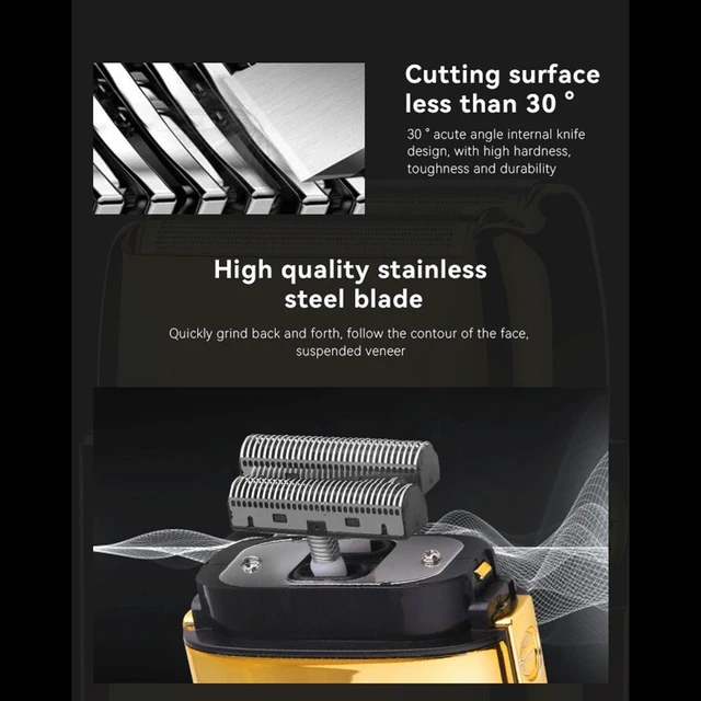 Alt view image 3 of 8 - Metal Reciprocating Led Display 5 Speeds Barber Electric Shaver Rechargeable Beard Razor Balds Fade Shaving Machine