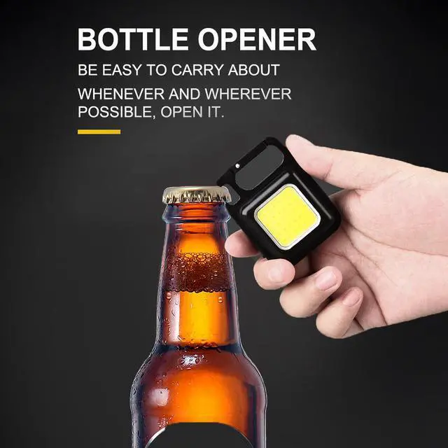 Alt view image 6 of 8 - Small LED Flashlight 800Lumens Bright Rechargeable Keychain Mini Flashlights 3 Light Modes Portable Pocket Light Outdoor Camping Light Bear Opener