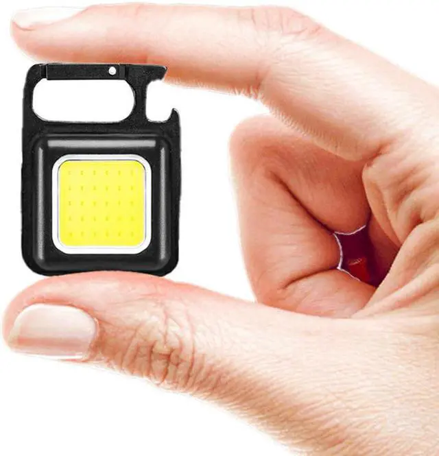 Alt view image 2 of 8 - Small LED Flashlight 800Lumens Bright Rechargeable Keychain Mini Flashlights 3 Light Modes Portable Pocket Light Outdoor Camping Light Bear Opener