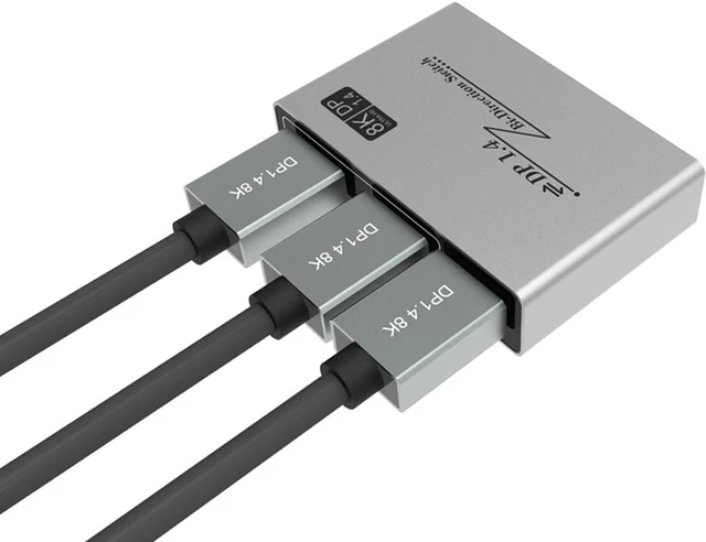Alt view image 6 of 7 - Displayport 1.4 Switch 8K Displayport Bi-direction Splitter Switcher Displayport KVM 2X1 1X2 Display-port 8K@30Hz,4K@120Hz
