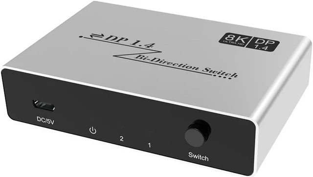 Alt view image 4 of 7 - Displayport 1.4 Switch 8K Displayport Bi-direction Splitter Switcher Displayport KVM 2X1 1X2 Display-port 8K@30Hz,4K@120Hz