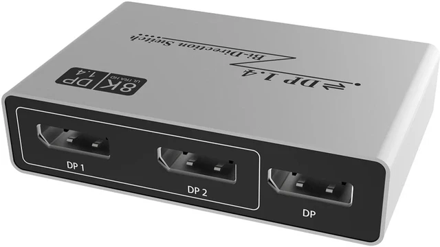 Alt view image 5 of 7 - Displayport 1.4 Switch 8K Displayport Bi-direction Splitter Switcher Displayport KVM 2X1 1X2 Display-port 8K@30Hz,4K@120Hz