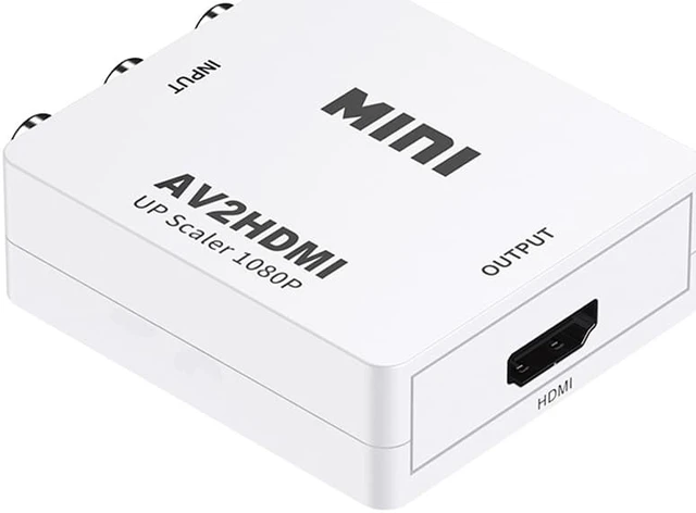 Alt view image 2 of 8 - RCA to HDMI Converter 1080P RCA CVBS AV to HDMI Video Audio Adapter For PS2 Xbox VHS VCR Support PAL/NTSC