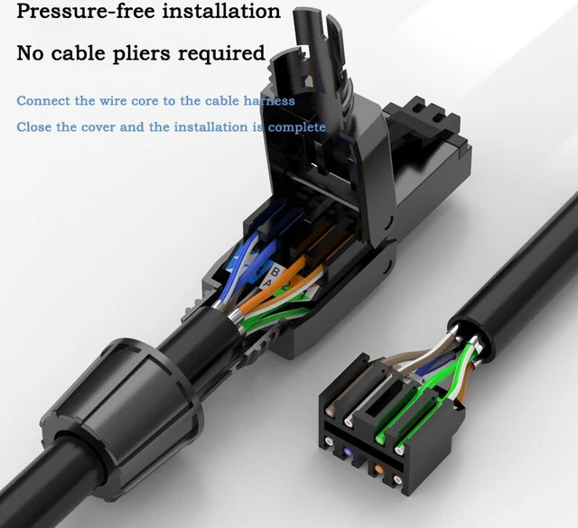 Alt view image 4 of 8 - 1Pcs Category 8 Pressure-free Crystal Head Reusable CAT8 Network Cable Connector Head 10 Gigabit Shielded RJ45 Computer