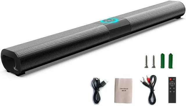 Main image of Wired & Wireless Bluetooth Speaker Home Theater TV Soundbar 3D Stereo Surround Subwoofer Powerful Sound Bar with RGB Color Lighting FM Radio Remote Control