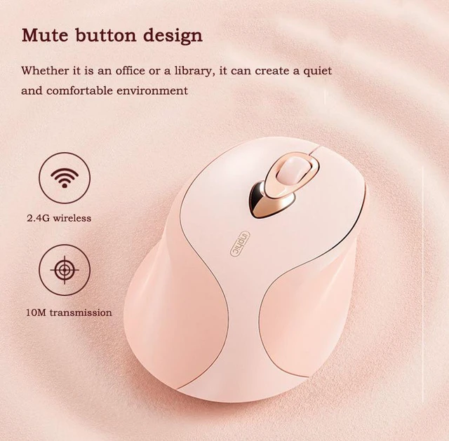 Alt view image 2 of 8 - Rechargeable Wireless Mouse 2.4G Mute Mice Girl Cute Ergonomics Mouse for WINDOWS IOS