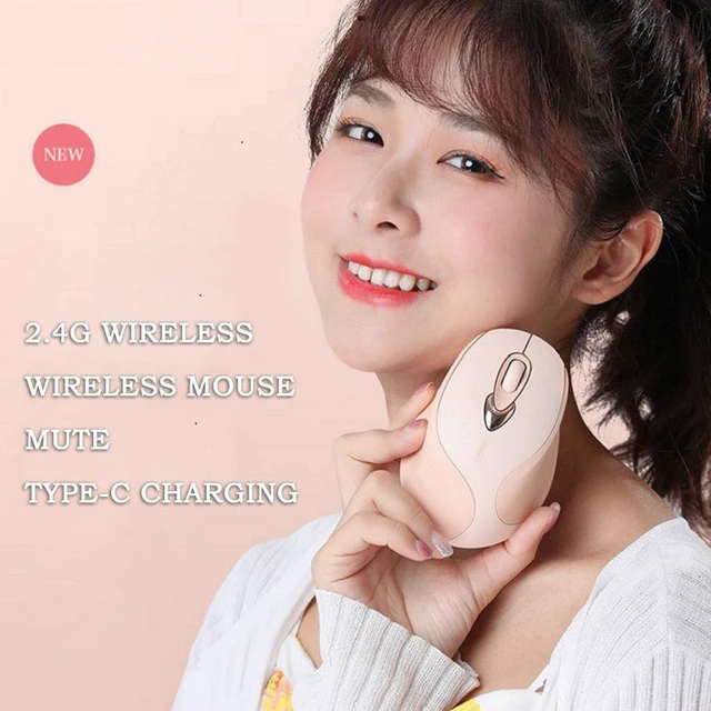 Alt view image 5 of 8 - Rechargeable Wireless Mouse 2.4G Mute Mice Girl Cute Ergonomics Mouse for WINDOWS IOS