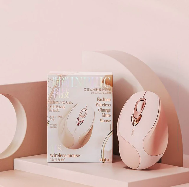 Alt view image 7 of 8 - Rechargeable Wireless Mouse 2.4G Mute Mice Girl Cute Ergonomics Mouse for WINDOWS IOS