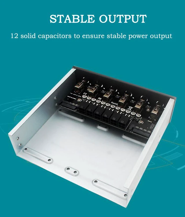 Alt view image 4 of 8 - Desktop Computer Front Panel 6 Hard Disk Control System 6 SATA 15Pin Hard Disk Power Control RAID Hard Disk Management System for 2.5" 3.5" 5.25" HDD SSD Power Switch