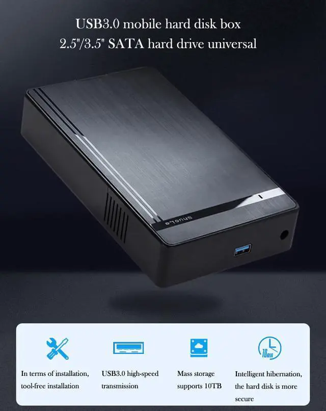 Alt view image 5 of 8 - 3.5" 2.5" SATA Hard Disk Enclosure USB3.0 Tool Free HDD SSD External Mobile Hard Disk Box Shell