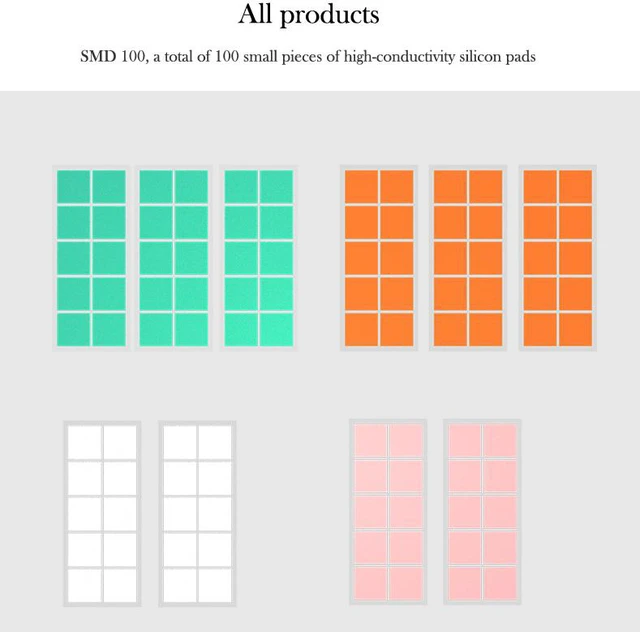 Alt view image 2 of 7 - 100Pcs 15*15mm 5W/m.k SSD Chip Heat Dissipation Paste Solid State Hard Disk Chip M2 NVME Thermal Paste Silicone Grease