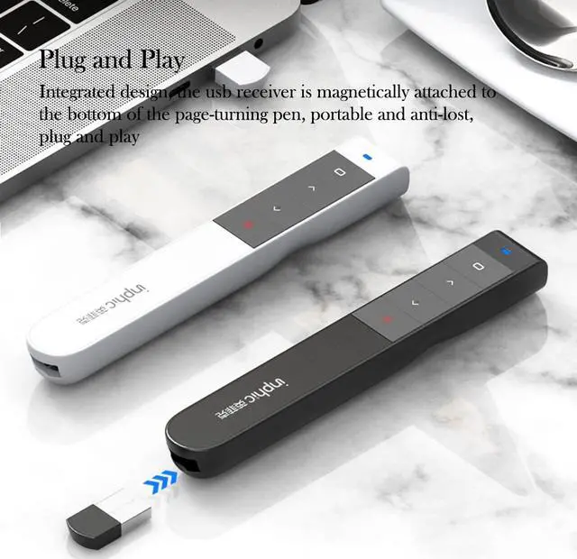 Alt view image 5 of 8 - Wireless Presenter Pen 2.4Ghz USB B Adapter Handheld Remote Control Chargeable Pointer Red Pen PPT Power Point Presentation Pointer
