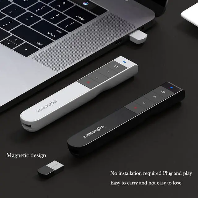 Alt view image 4 of 8 - Wireless Presenter Pen 2.4Ghz USB B Adapter Handheld Remote Control Chargeable Pointer Red Pen PPT Power Point Presentation Pointer
