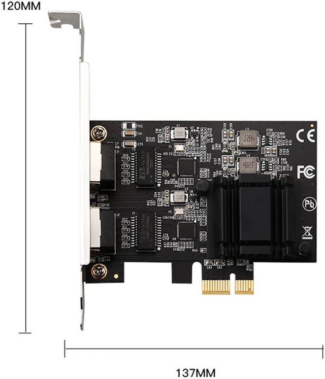 Alt view image 3 of 8 - Dual-port 2.5G Gigabit Network Card Desktop 8125BG ASM1806 Chip Ethernet Server Network Card RJ45 LAN ESXi Diskless PXE