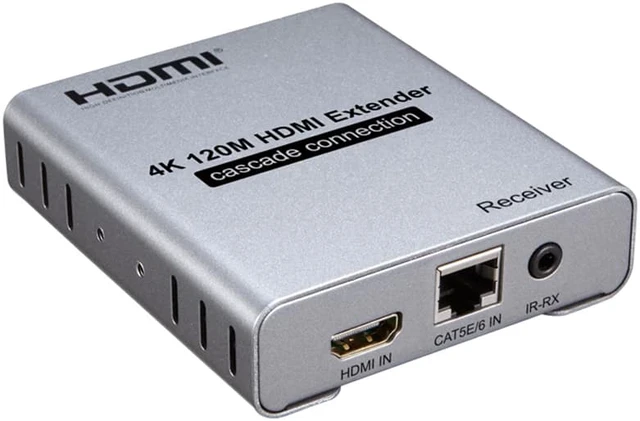 Alt view image 5 of 7 - 4K 120M HDMI Extender Cascade Connection Over CAT5e CAT6 RJ45 Ethernet LAN Network Cable Extension Splitter Transmitter Receiver