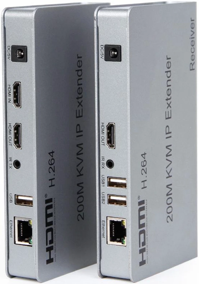 Main image of 1080P HDMI KVM Extender USB Mouse/Keyboard Extension 200M by Cat/RJ45/LAN/UTP Network Cable,IR Control,TX/RX 3.5MM R/L Audio Output