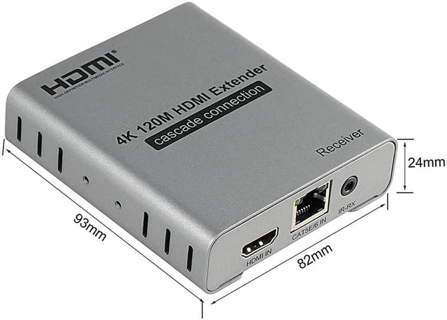 Alt view image 6 of 7 - 4K 120M HDMI Extender Cascade Connection Over CAT5e CAT6 RJ45 Ethernet LAN Network Cable Extension Splitter Transmitter Receiver