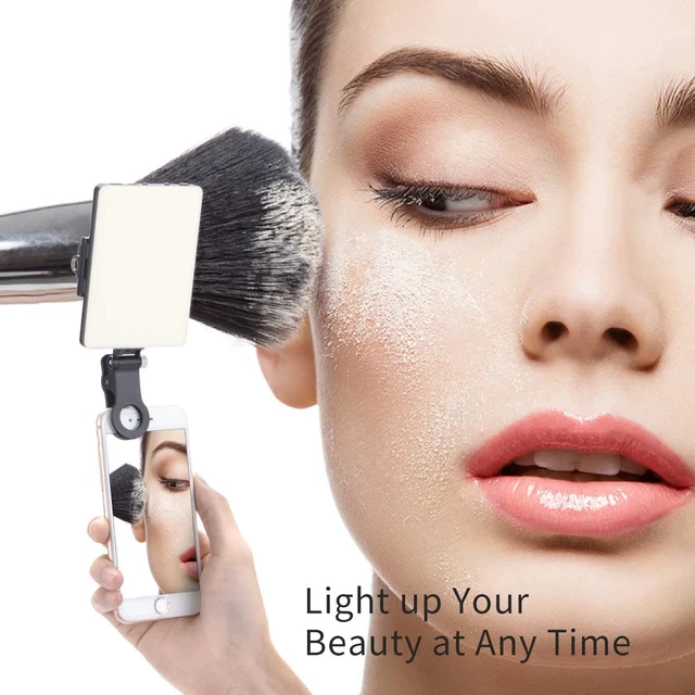 Alt view image 6 of 8 - 60 LED High Power Rechargeable Clip Fill Video Light with Front & Back Clip, Adjusted 3 Light Modes for Phone, iPhone, Android, iPad, Laptop, for Makeup, Selfie, Vlog, Video Conference