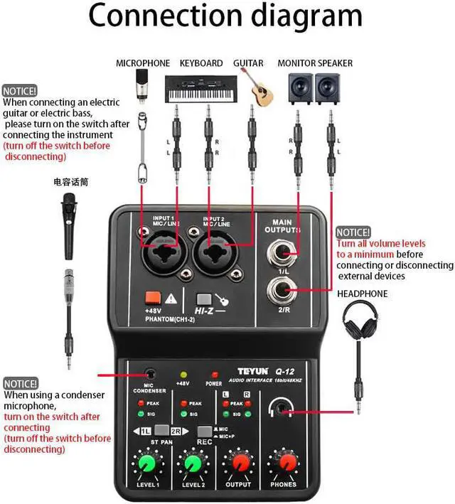 Alt view image 5 of 8 - Audio Interface for Recording Computer Free Drive USB External Sound Card for Pc Pro Audio Equipment Professional Video Electric Guitar Live Recording Sound Card