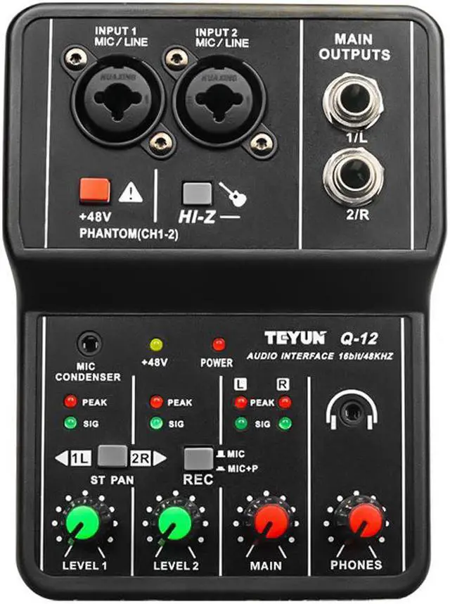 Alt view image 2 of 8 - Audio Interface for Recording Computer Free Drive USB External Sound Card for Pc Pro Audio Equipment Professional Video Electric Guitar Live Recording Sound Card