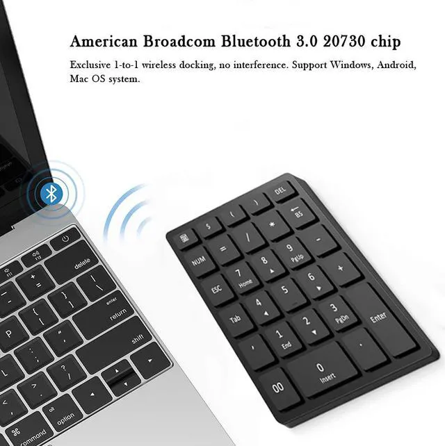 Alt view image 5 of 6 - Multifunctional 28-key Numeric Keypad 28 Keys Rechargeable Bluetooth Wireless Numeric Keyboard