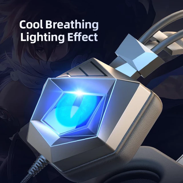 Alt view image 3 of 8 - 3.5mm Gaming Headset Game Computer Omni-directional Breathe Glow Wired Headphone Blue Light Version