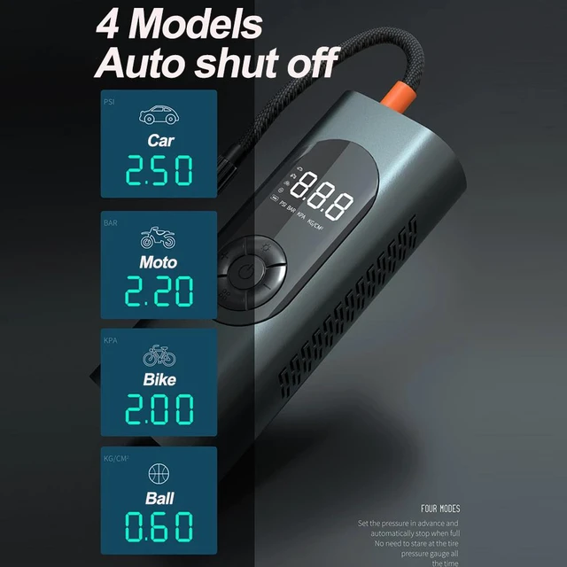 Alt view image 3 of 8 - Inflator Pump 6000mAh Portable Car Air Compressor for Motorcycles Bicycle Boat Tyre Inflator Digital Auto Inflatable Pump Wireless LCD Digital