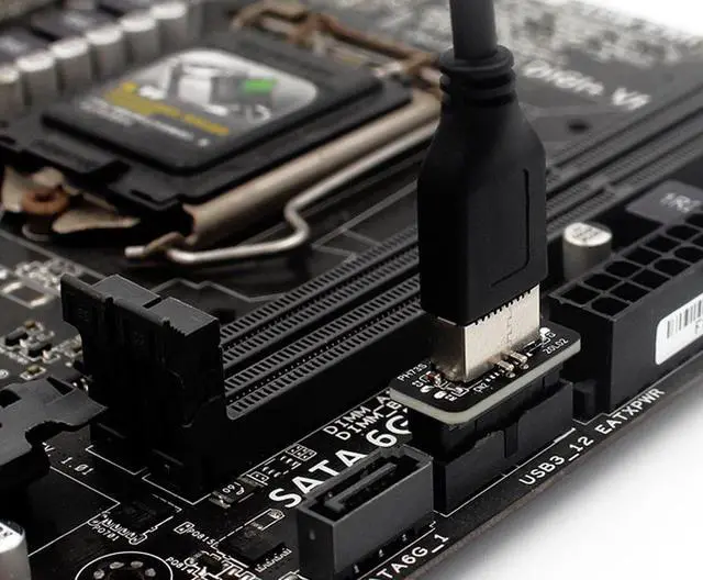 Alt view image 6 of 8 - Motherboard USB3.0 19P/20P To TYPE-E Adapters Chassis Front Type-C Plug-In Port Motherboard Connector Sockets