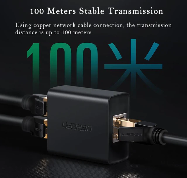 Alt view image 3 of 7 - 2 In 2 out Network Cable Splitter Over 1Pcs Network Cable RJ45 Simultaneous Internet Access Broadband Network Conversion Connection Wired Transmission Through The Wall -1 Pairs Set