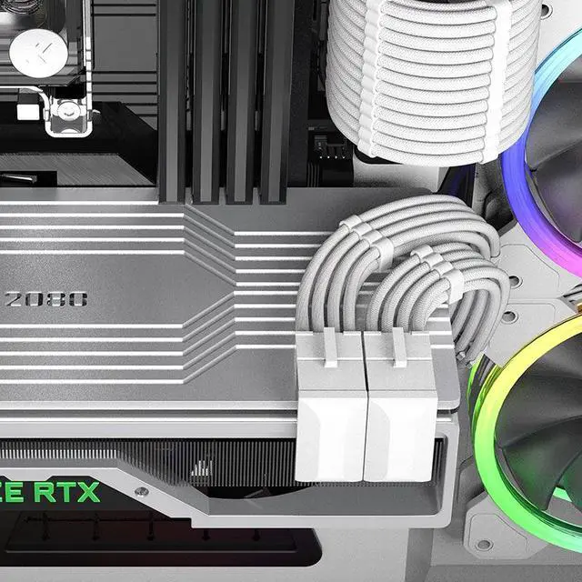Alt view image 5 of 8 - White 8pin Graphics Card Power Connector 180° Turning Steering Head ,Computer GPU Power Supply Connector 8PIN Adapter 180° Turning(2 PACK One Positive Direction and One Negative Direction )