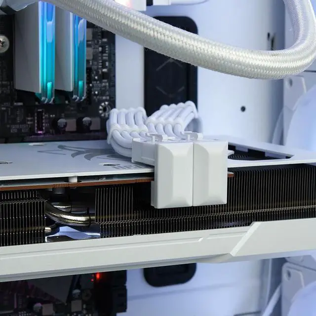 Alt view image 2 of 8 - White 8pin Graphics Card Power Connector 180° Turning Steering Head ,Computer GPU Power Supply Connector 8PIN Adapter 180° Turning(2 PACK One Positive Direction and One Negative Direction )