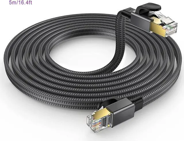 Main image of 40Gbps Cat8 Ethernet Cable Network LAN Patch Cord Gold Plated RJ45 Connector Cat 8 Flat Wire for Router Modem Computer PC